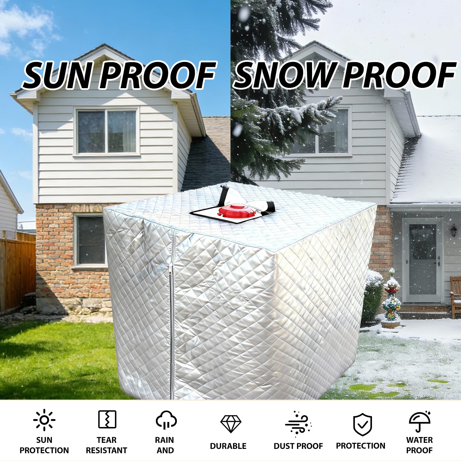 Housse thermique pour réservoir IBC 1000 l - Bâche résistante au gel avec isolation thermique - Housse de protection imperméable pour réservoir d'eau de pluie - Protection UV contre la formation