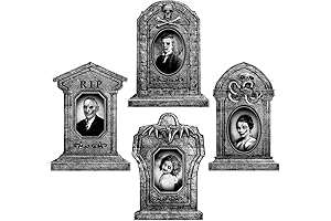 4pcs Extra Large Gravestones Yard Signs for Halloween Decorations Outdoor