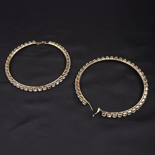 Miniatura 7 de Wekicici Aretes de aro de Halloween para mujer, exageran los aretes de diamantes de imitación en fiestas o uso diario, Metal Cristal Plata Diamante