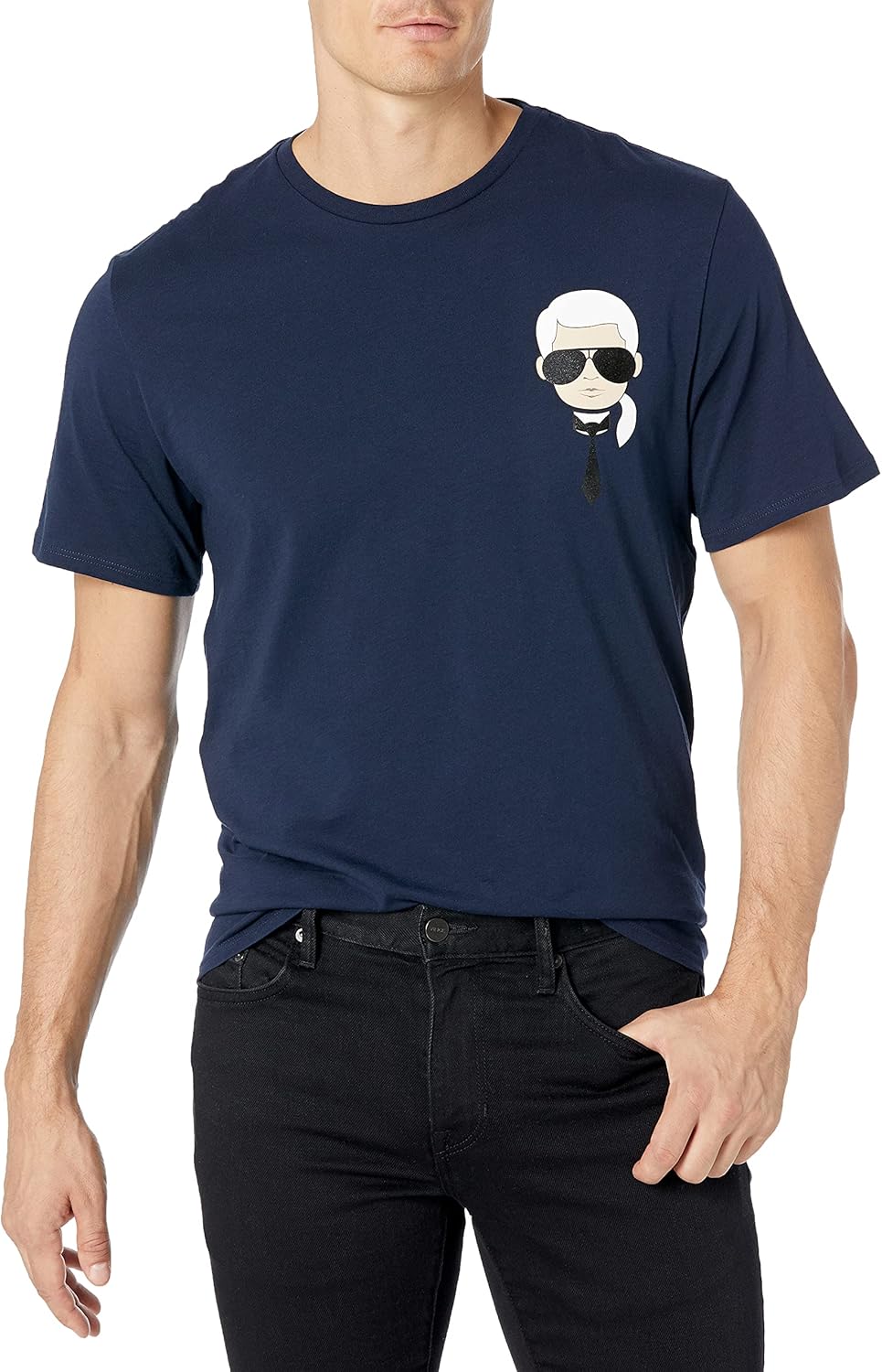 Karl Lagerfeld Mens Classic Karl Character Short Sleeve Crew Neck T-Shirt