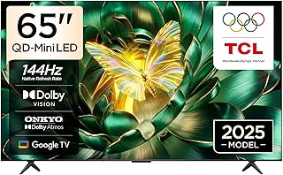 TCL 65C6K Television 65 Inch Smart TV 4K QD-Mini LED Colorful Quantum Crystal HDR 10+ Gaming Google TV