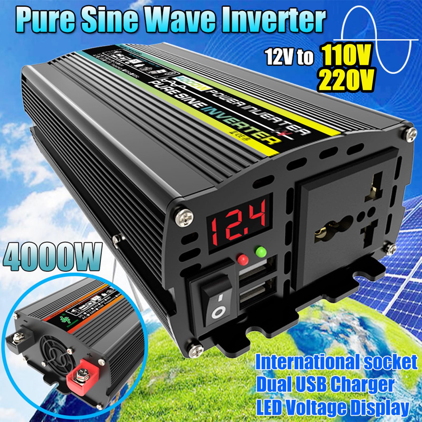 Komplettes Solarstrom-Set, 800 W Wechselrichter + 50 A Controller – vielseitig einsetzbar for Wohnmobil/Schuppen/Wohnmobil/Anhänger(50W)