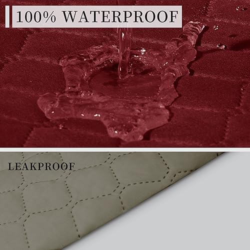 Miniatura 3 de ISSUNTEX Funda de sofá de doble protección 100 % impermeable para sala de estar, funda de sofá para sofá de 3 plazas, protector reversible de