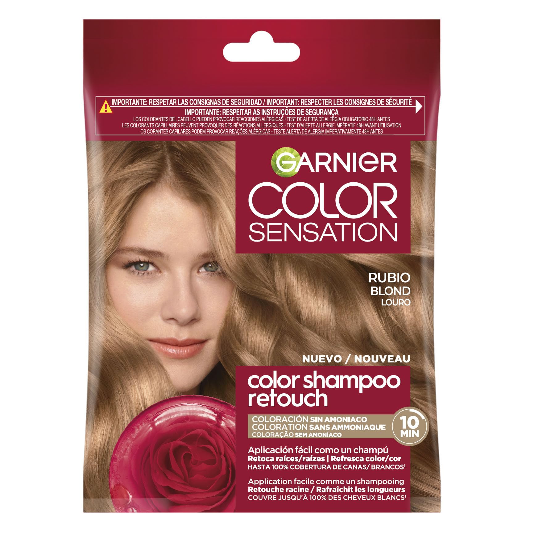 Garnier Color Shampoo Retouch Colorazione permanente biondo – 100% copertura capelli bianchi – dura fino a 4 settimane