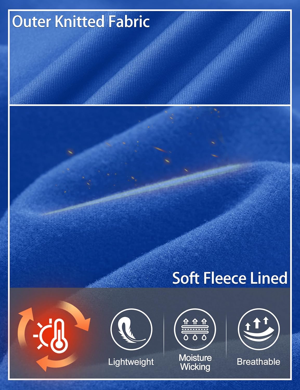 Cavva Mens Thermal Long Sleeve Shirts Base Layer Midweight Fleece Lined Undershirt Warm Athletic Workout Tops - Image 3