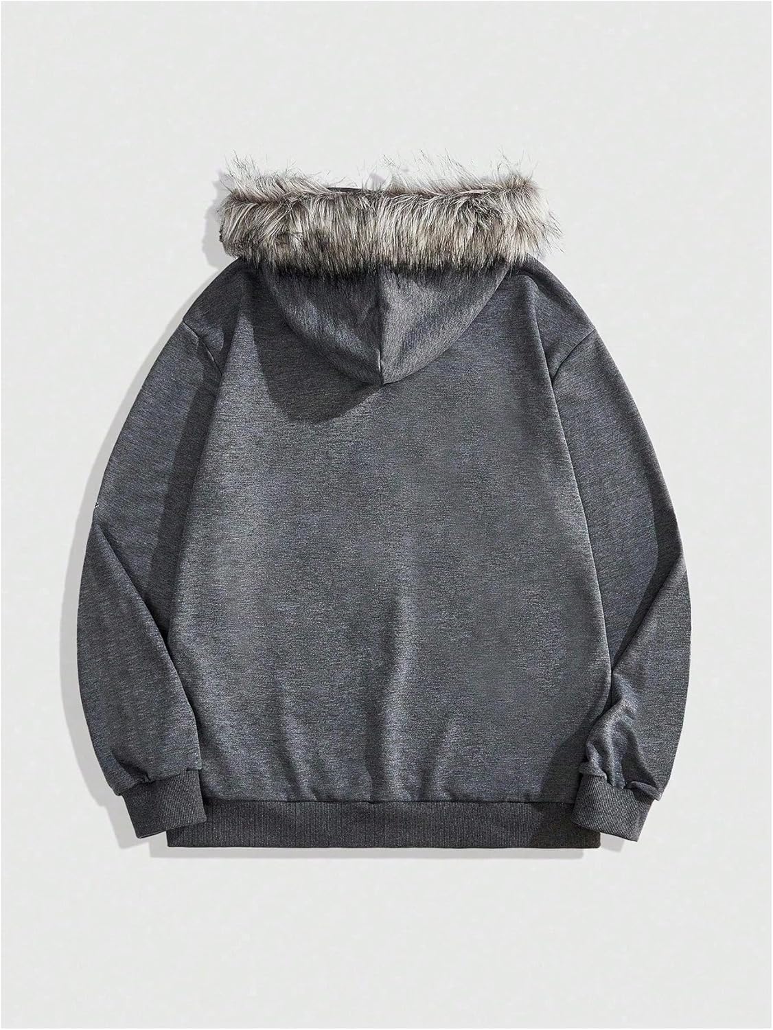 SOLY HUX Men's Y2k Grunge Zip Up Hoodie Sweatshirts Gothic Fur Hooded Jacket Streetwear - Image 2