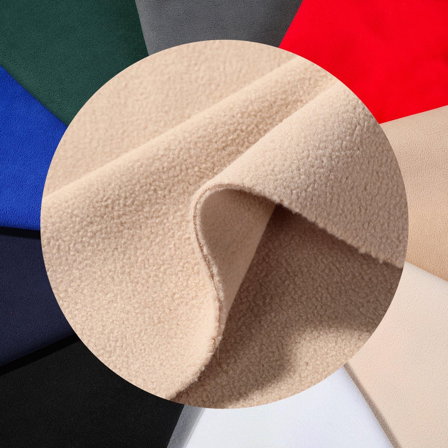 Bonded Polar Fleece Fabric Double Sided 340gsm, Outdoor and Reversible Garments Material, Insulating Windproof with a Substantial Body and Soft Handle,Neotrims UK. Black, 1 Meter