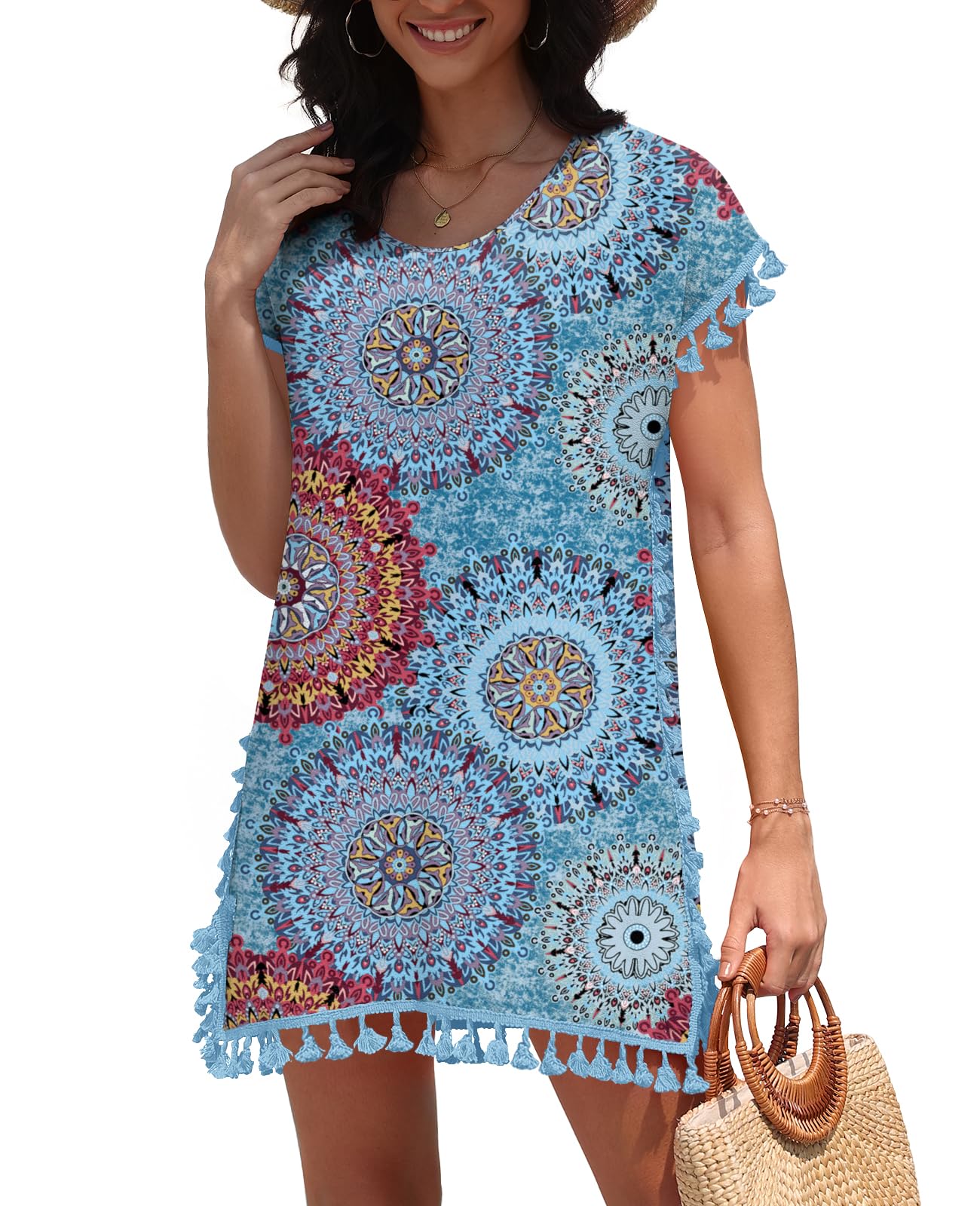 Womens Bathing Suit Cover Up Chiffon Tassel Summer Cover Ups for Swimwear 2025