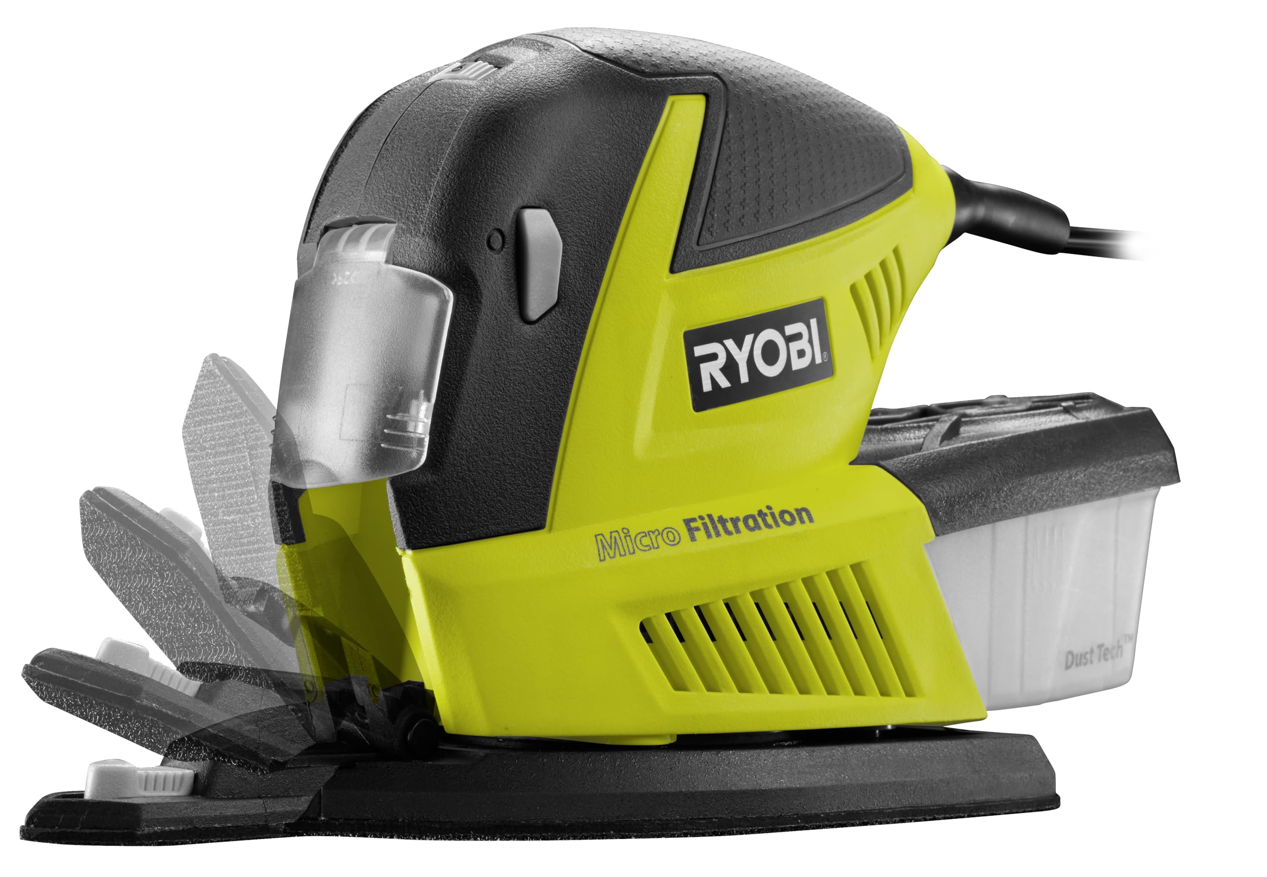 RYOBI Ponceuse Multifonction Détail 180W - Guide 360