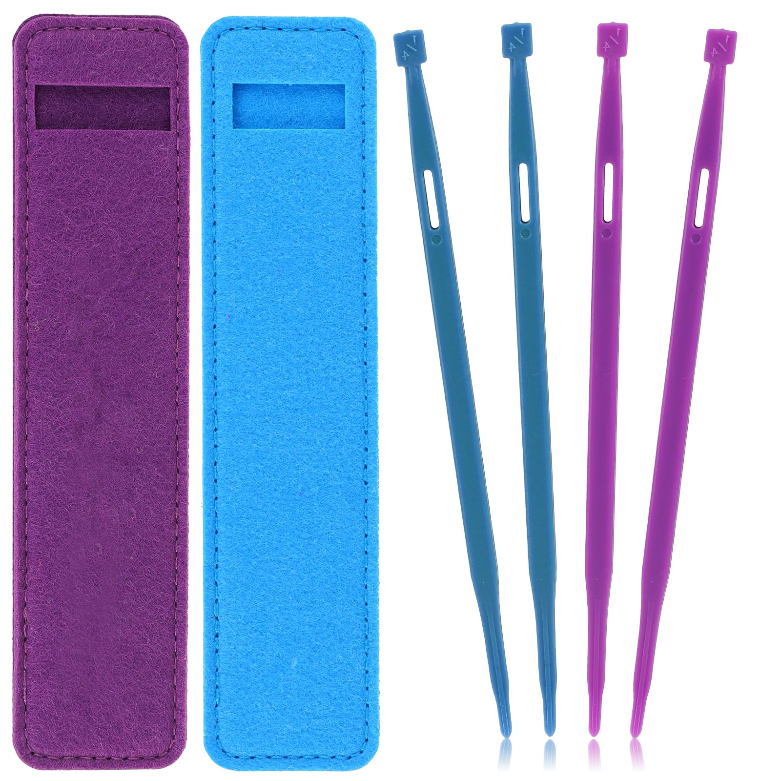 4 Pieces That Purple Thang Sewing Tools Plus 2 Felt Storage Pouches Multifunctional Thing Sewing Quilting Supplies for Sewings Craft Projects (2xPurple, 2xGreen)
