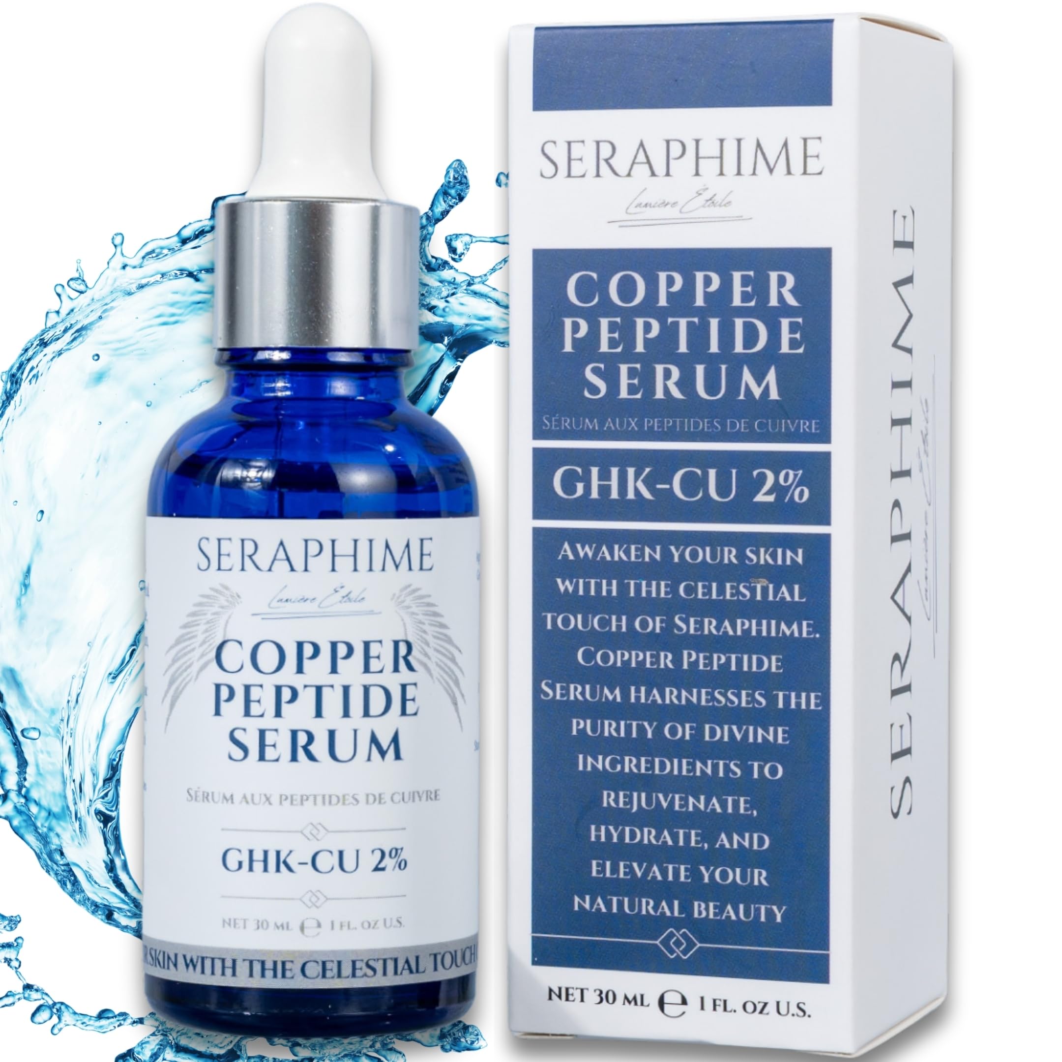Copper Peptides Serum for Face – GHK-Cu Peptide Serum with Niacinamide, Hyaluronic Acid & Glycerin – Paraben-Free Peptide Complex – 30mL (1 Fl.Oz)