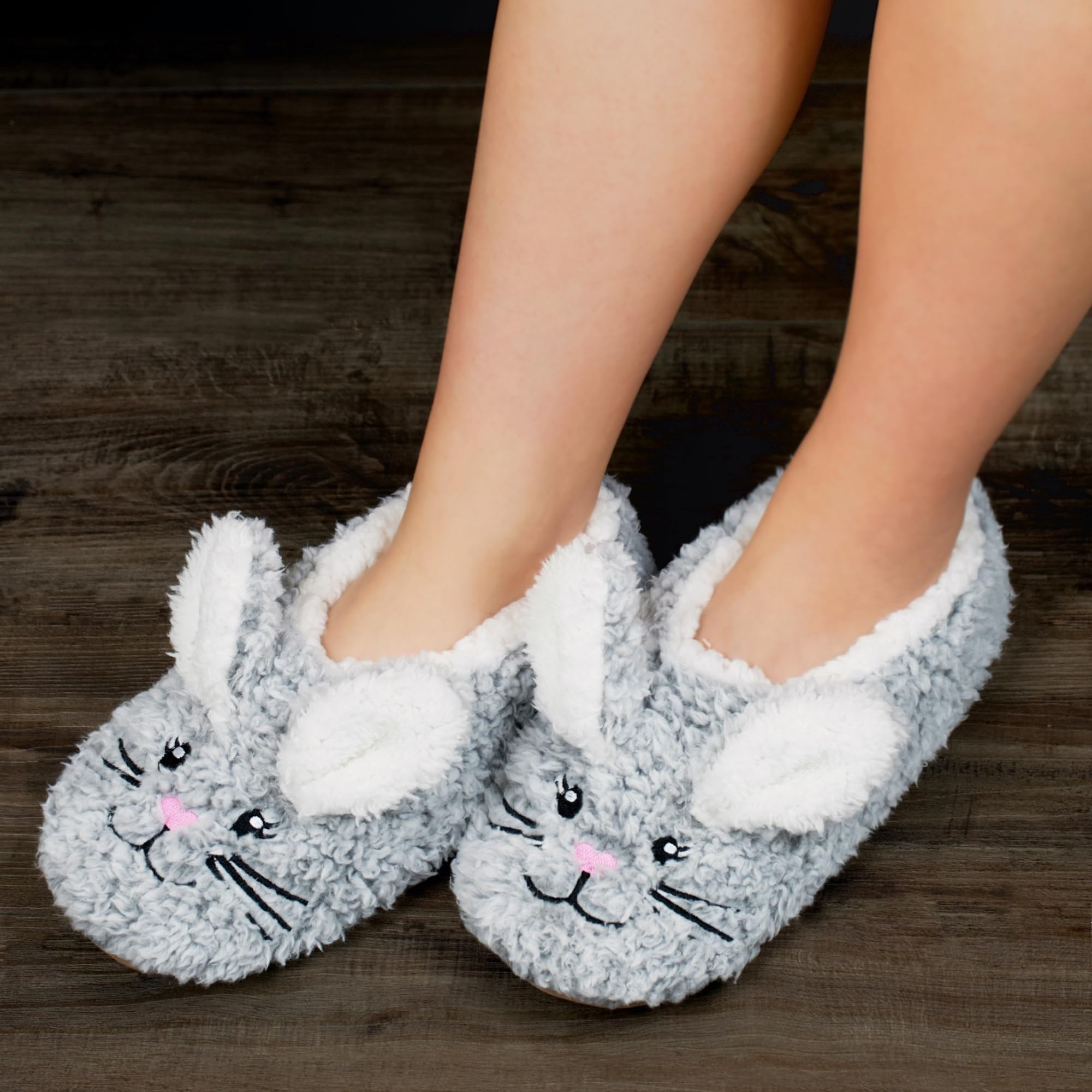 cosyone1997 Bonitas pantuflas de animales para niños, niñas y mujeres, calcetines peludos con suela antideslizante suave, regalos únicos para mamá y amantes de los animales