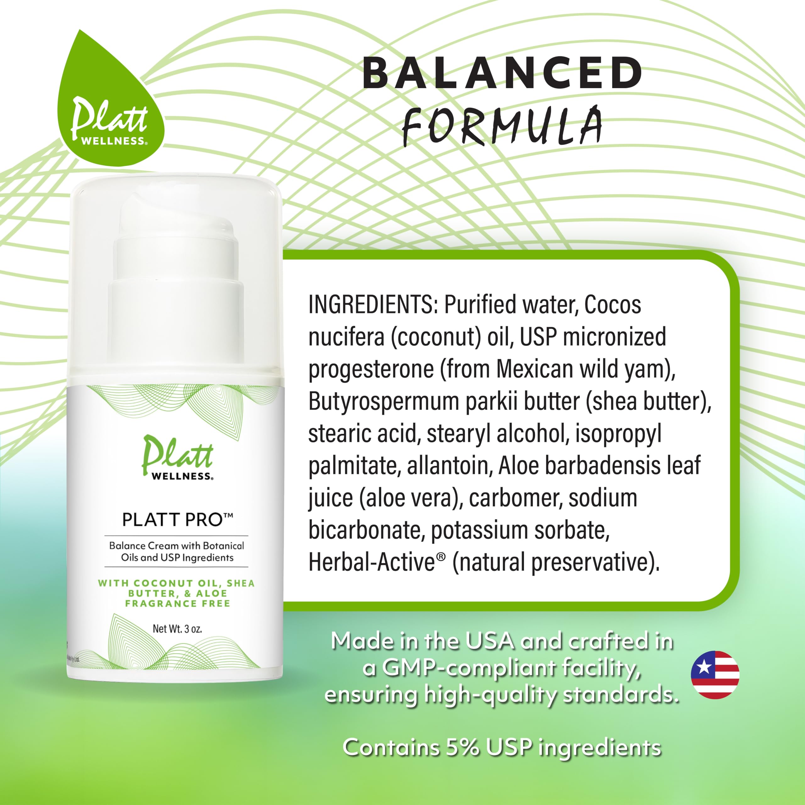 Amazon.com : Platt Pro Balance Cream with Botanical Oils and USP  Ingredients  5% Progesterone, Fragrance-Free, Non-GMO, 3 Ounce : Beauty &  Personal Care