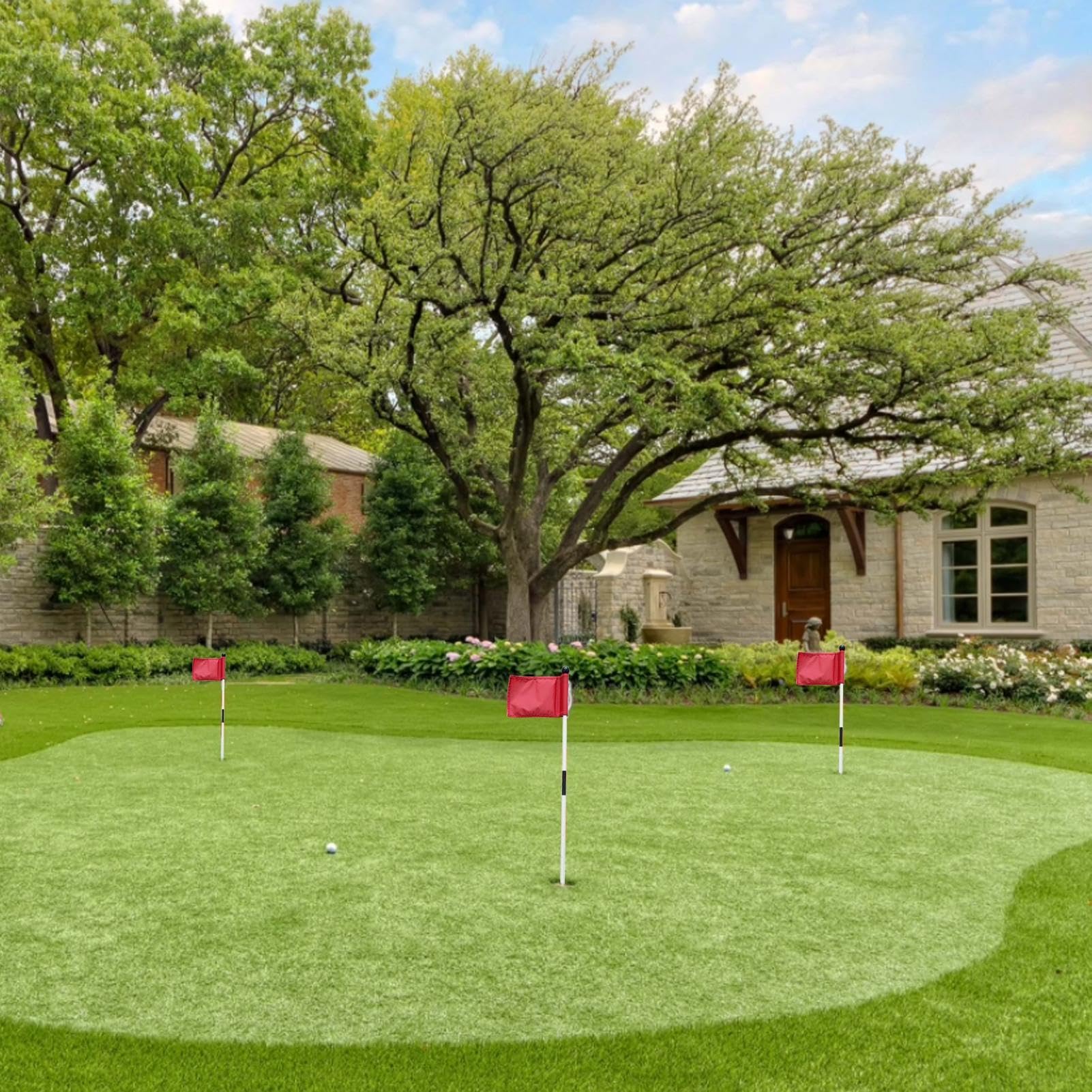 Putting Green Golffahnen – abnehmbare grüne Golffahnen, wiederverwendbares Golfzubehör für Praxis | Garten, Fiberglas Golf Flaggenstab für Rasen