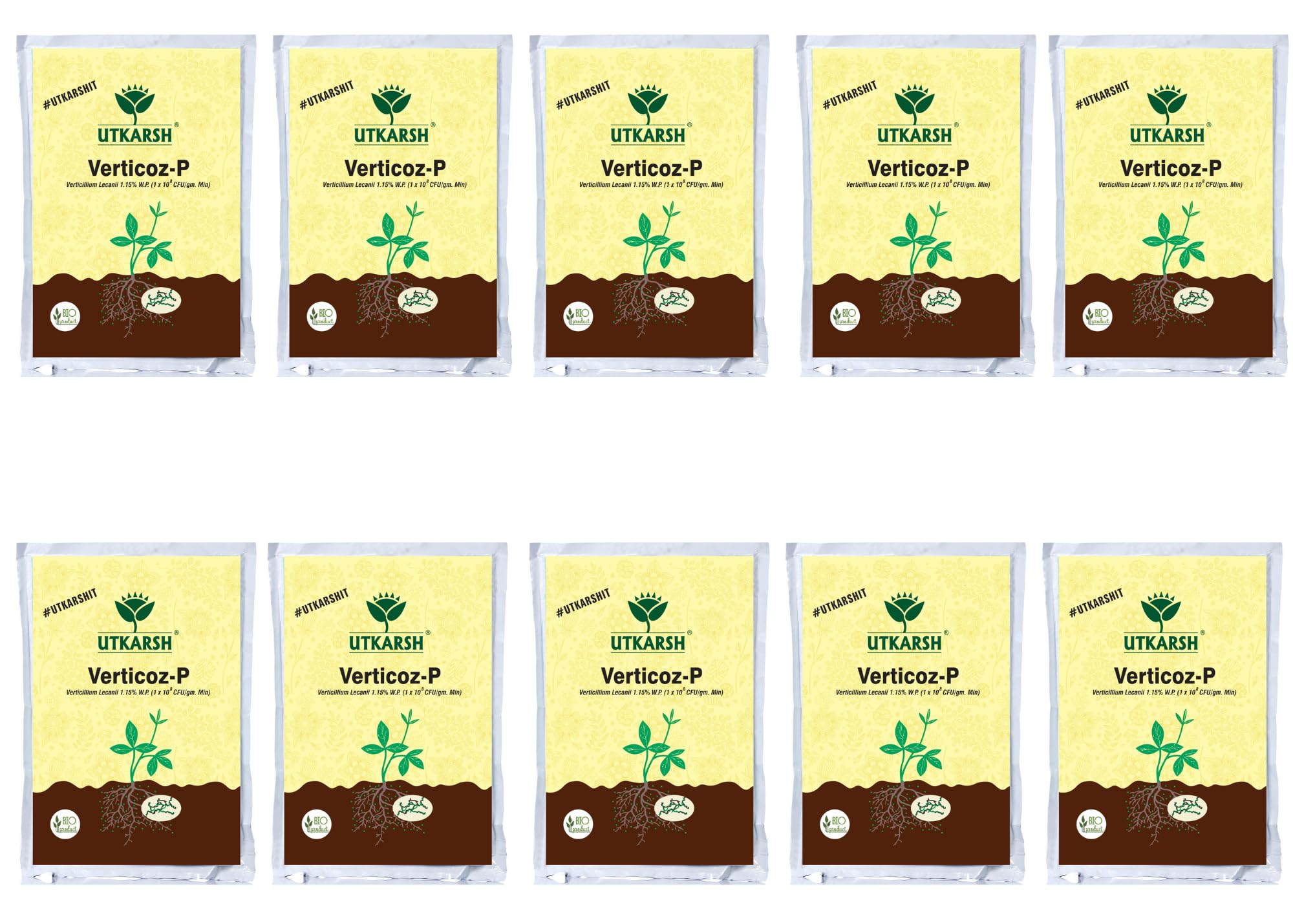 Utkarsh Verticoz-P (Verticillium Lecanii 1.15% W.P. 1 x 10 ^ 8 CFU/gm min.) for Plants, Crops and Home Gardening (10 Kg; Pack of 10 of 1 Kg) (B0D79DGBBG) Amazon Price History, Amazon Price Tracker