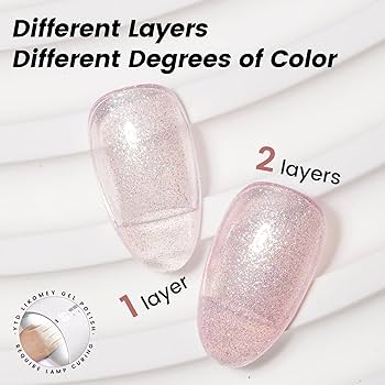 「k i n o m i 」yilon mermaid op beige YTD Likomey Mermaid Glitter Nude Gel Nail Polish,15ml Pink