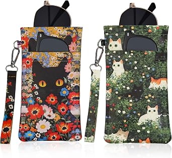 Double Eyeglass Case Soft Dual Glasses Case for Women Men Travel Squeeze Top Sunglasses Cases Eyeglasses Pouch