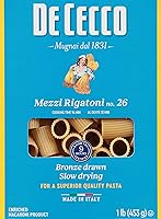 Vista 4 de De Cecco Semonlina Pasta, Mezzi Rigatoni No.26, 1 libra (paquete de 5)