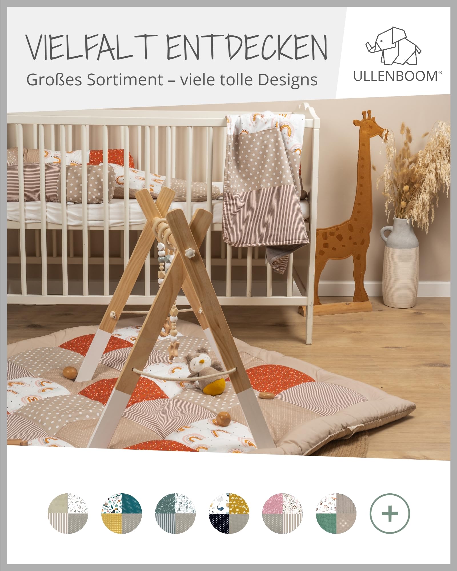 ULLENBOOM Babydecke Einschlagdecke Babyschale 100% Oeko-TEX Regenbogen Made in EU