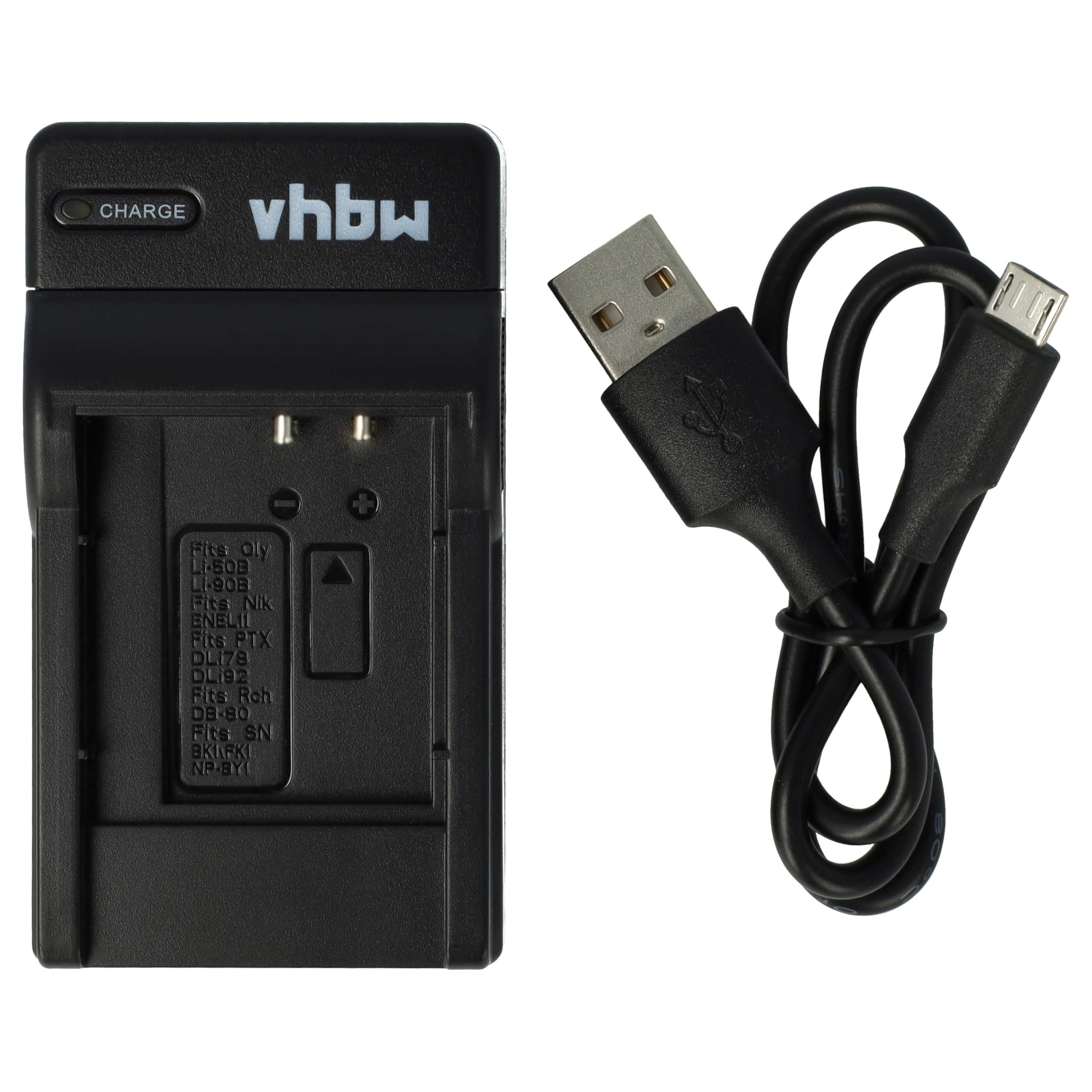 vhbw Ładowarka USB-C kompatybilna z kamerą Sony Bloggie MHS-CM5, MHS-PM5, MHS-PM5K - ładowarka + kabel USB-C wskaźnik ładowania