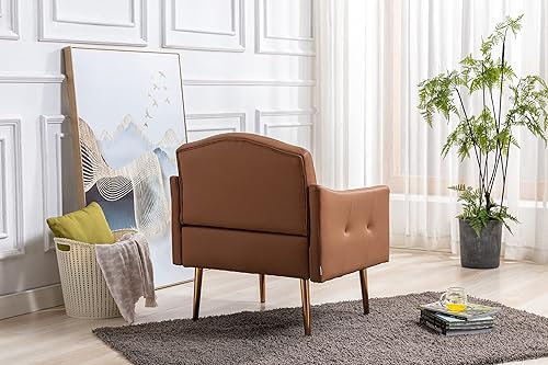 Miniatura 5 de SZLIZCCC Silla decorativa moderna, sillón tapizado de cuero PU, sillón tapizado, silla de salón de club. Adecuado para estudio, silla de sala de