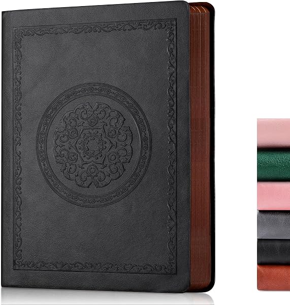 Fetinar Leather Vintage Journal Notebook,300 Pages Softcover Leather Lined Journal Notebook for Women Men,300 Pages Note