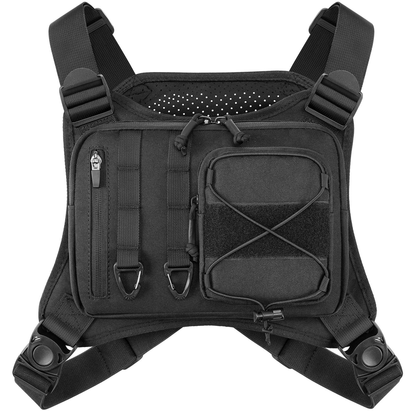 Poche poitrine tactique pour homme et femme, poche poitrine légère avec espace de rangement supplémentaire, gilet de course avec support pour téléphone portable, taille unique, poche poitrine