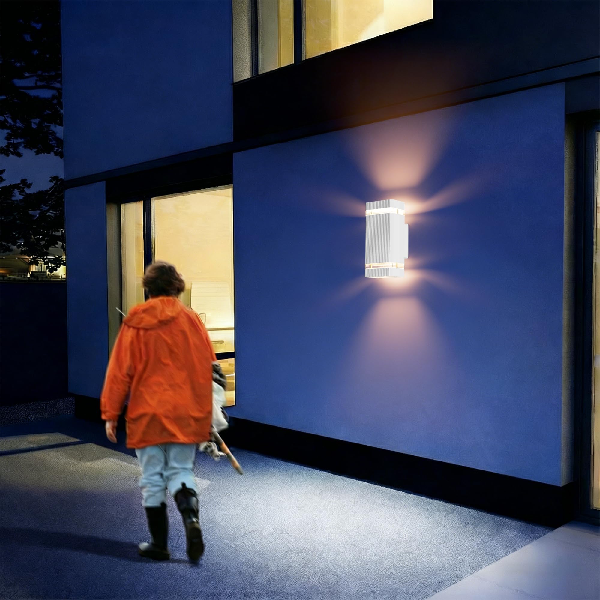 Aipsun LED Lampada da esterno, Applique da esterno GU10 Up Down 3000K bianco caldo | IP65 Applique per interni/esterni, balcone, giardino, garage e corridoio|Bianco