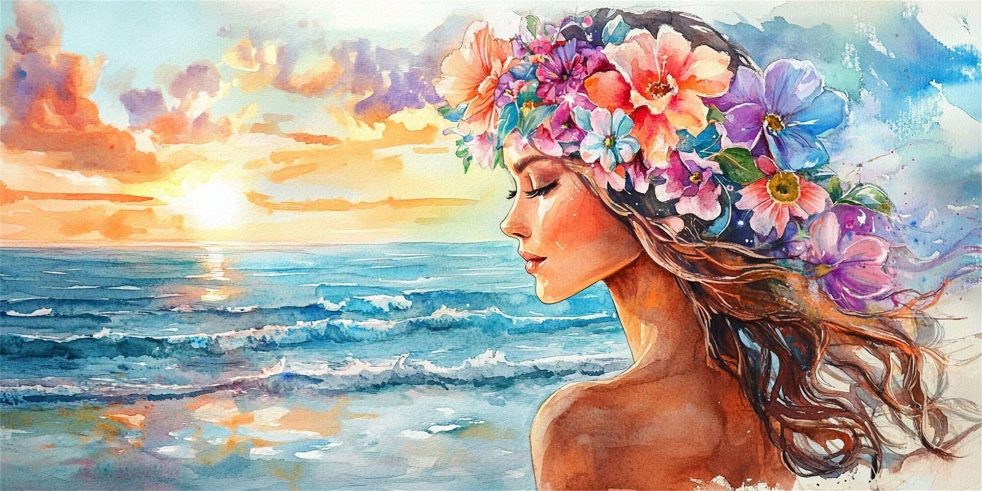 Meer Malen Nach Zahlen Erwachsene & AnfäNger Kits, Malen Nach Zahlen Mädchen Bastelset Kinder Ab 6 Jahre, Acrylfarben DIY Set Erwachsene, Geeignet FüR Deko Wohnzimmer, Ohne Rahmen 60x120cm U-129