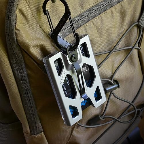 Vista 13 de Titanio GOVO - Soporte para tarjetas de identificación con clip de metal y ranura para 4 tarjetas