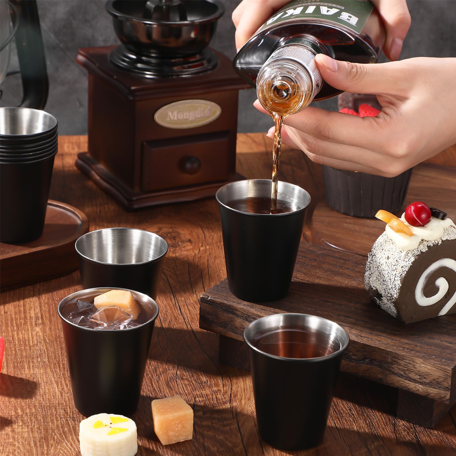 Oak & Steel - 6 Verres à Shot En Acier Inoxydable Or Rose Avec O 556671