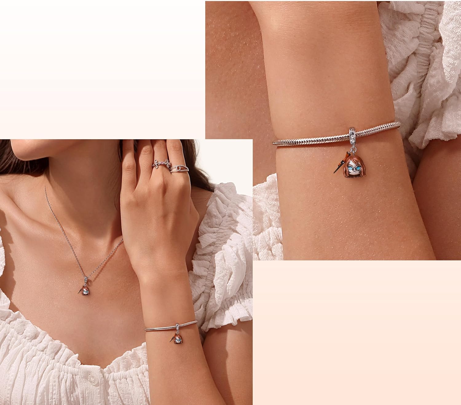 GNOCE Walking Dead Maggie Greene Pendant Dangle Charm for Women, S925 Sterling Silver Dangle Charms for Women Wife, Valentine‘s Day, Halloween Jewelry - Image 6