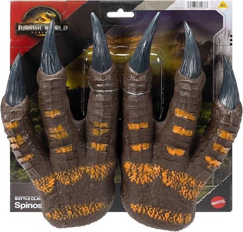 Jurassic World Rebirth Spinosaurus Battle Claws, Dinosaur Soft Plastic Role Play Handwear, 10.8-Inch Long Costume Pair, Stretchy Strap, JGC83