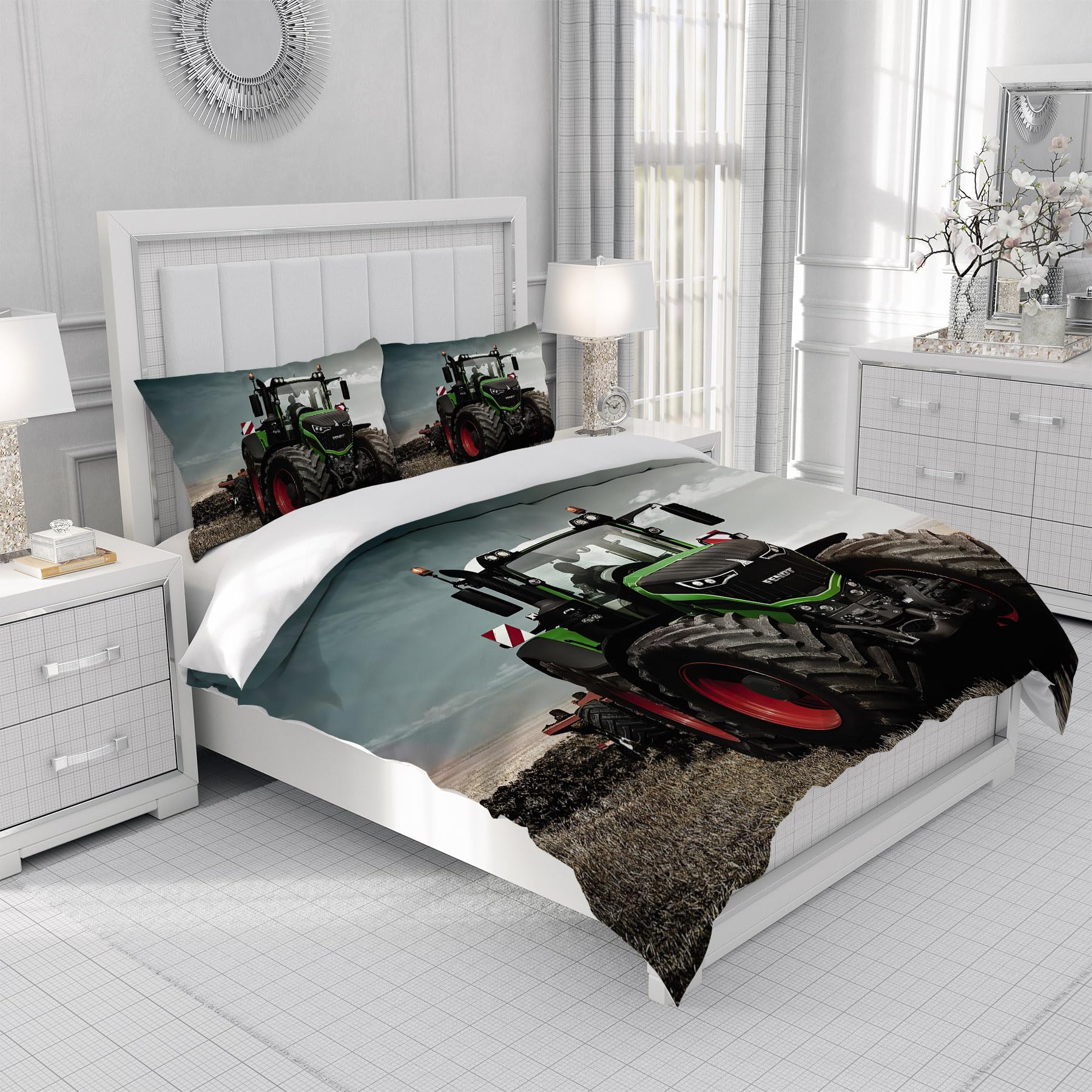 Set Biancheria Letto Trattori 3D Per Bambini - Copripiumino 135x200cm Microfibra Morbida + 2 Federe - Foto 10