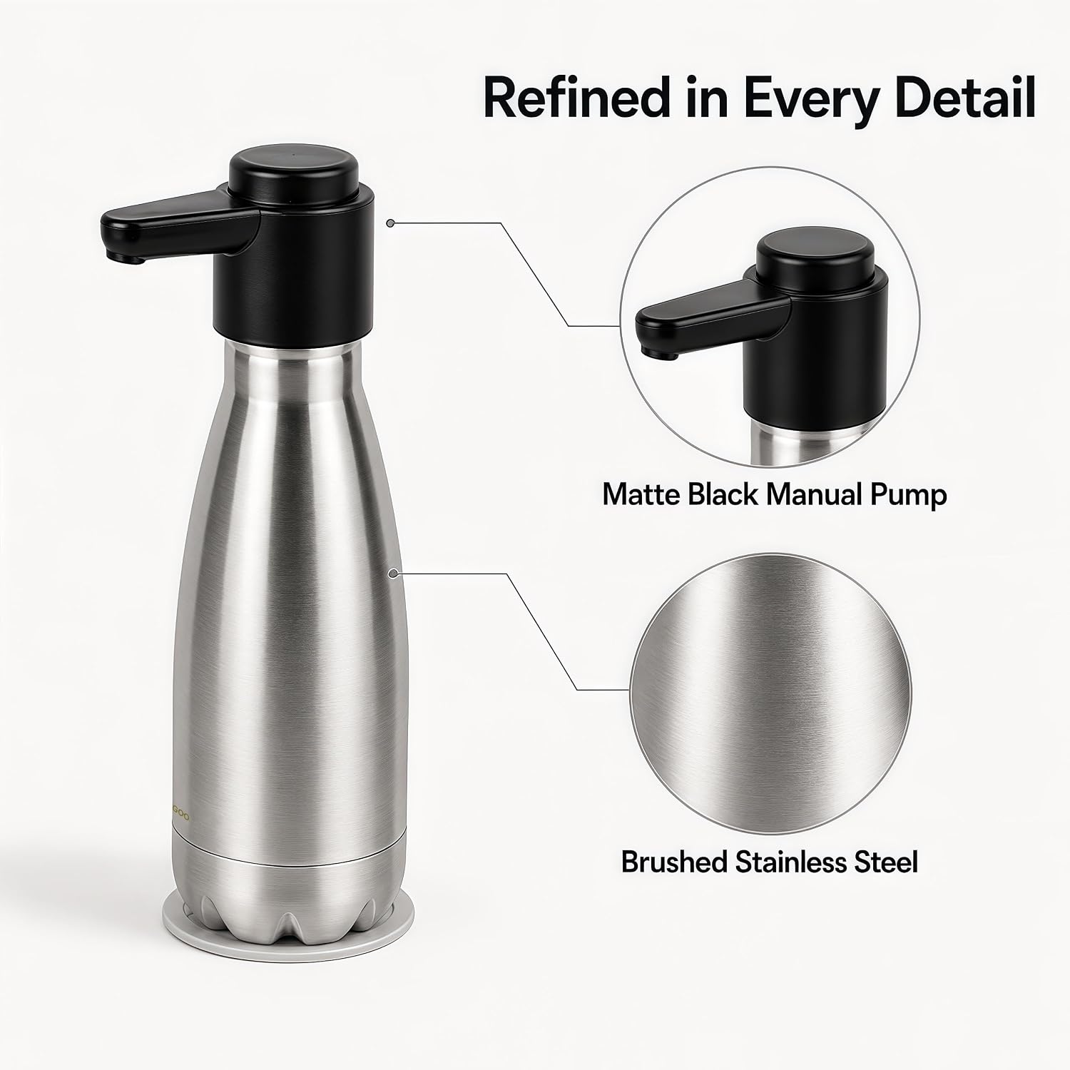 Manual Countertop Soap Dispenser, 13.53 fl oz Stainless Steel image 3