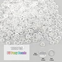 Vista 3 de 1000 pulseras de cuentas de pony UV, cuentas mágicas solares de 0.315 pulgadas, cambio de color para collares, cuentas de pelo, llavero, fabricación