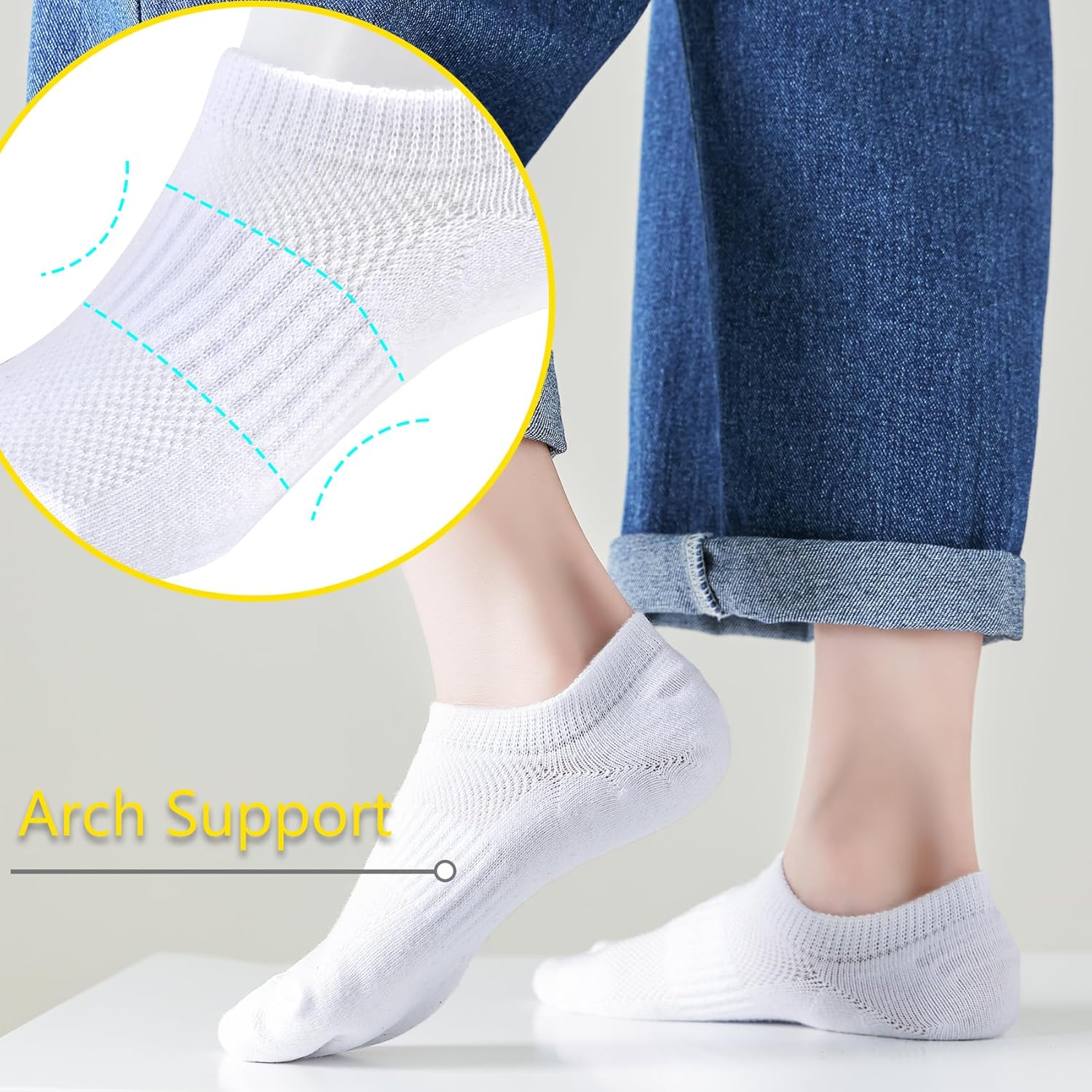 LO SHOKIM No Show Cotton Socks for Girls and Boys - Low Cut, Breathable, Non-Slip Short Socks for Kids - 5/10 Pairs - Image 2