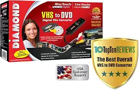 Diamond Multimedia VC500 One Touch VHS para arquivo digital, conversor de DVD com software fácil de usar, converter, editar e salvar para Win7, 8, 10, 11