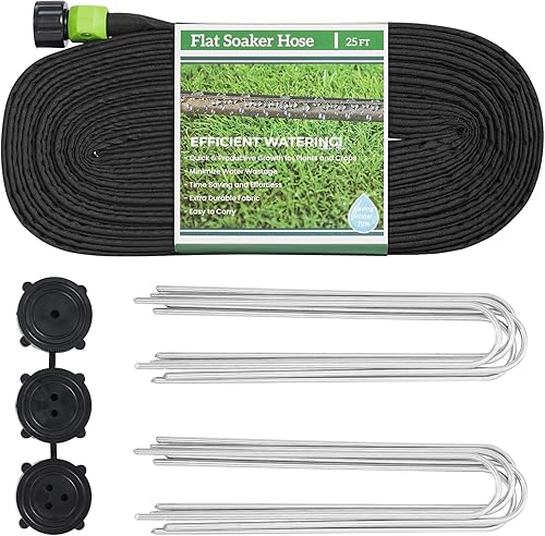 Miniatura 8 de GREEN MOUNT Manguera de remojo de jardín de 12" x 75 pies, manguera de goteo resistente, ahorra agua para verduras