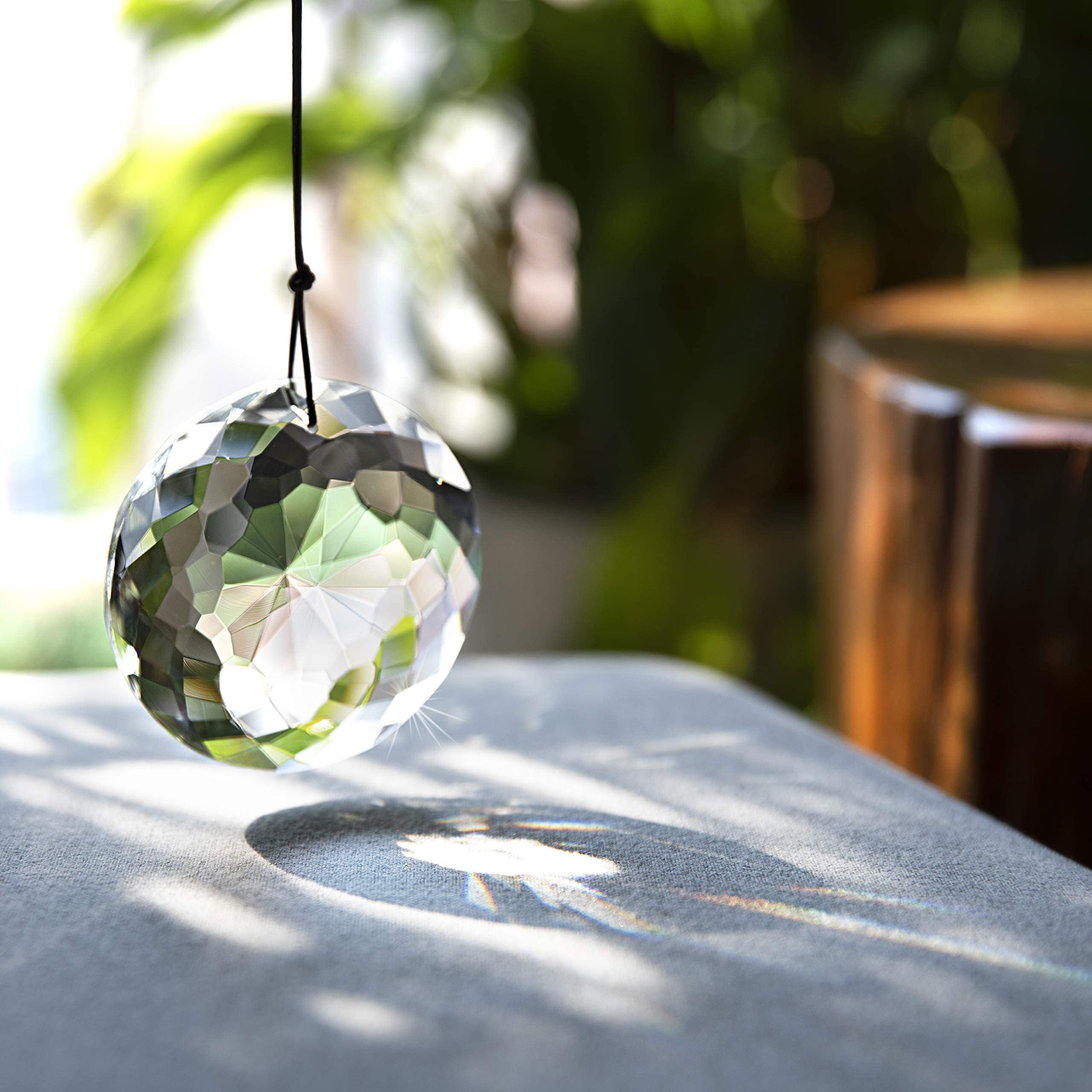 SUNCATCHER Kristall Sonnenfänger Blume des Lebens Windspiel für Garten und Fenster Regenbogen Maker Hängende Deko als Lichtfänger, Fensterschmuck Outdoor Windspiele & Sonnenspiel Klar (75MM)