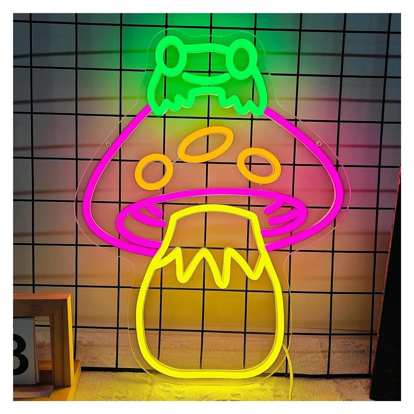 LEMST Sign Lamp Mushroom Frog Neon Sign Dimmable Light for Club Bedroom Cafe Man Cave Birthday Party Art Decor USB Powered Night Lamp 30cmx38.6cm