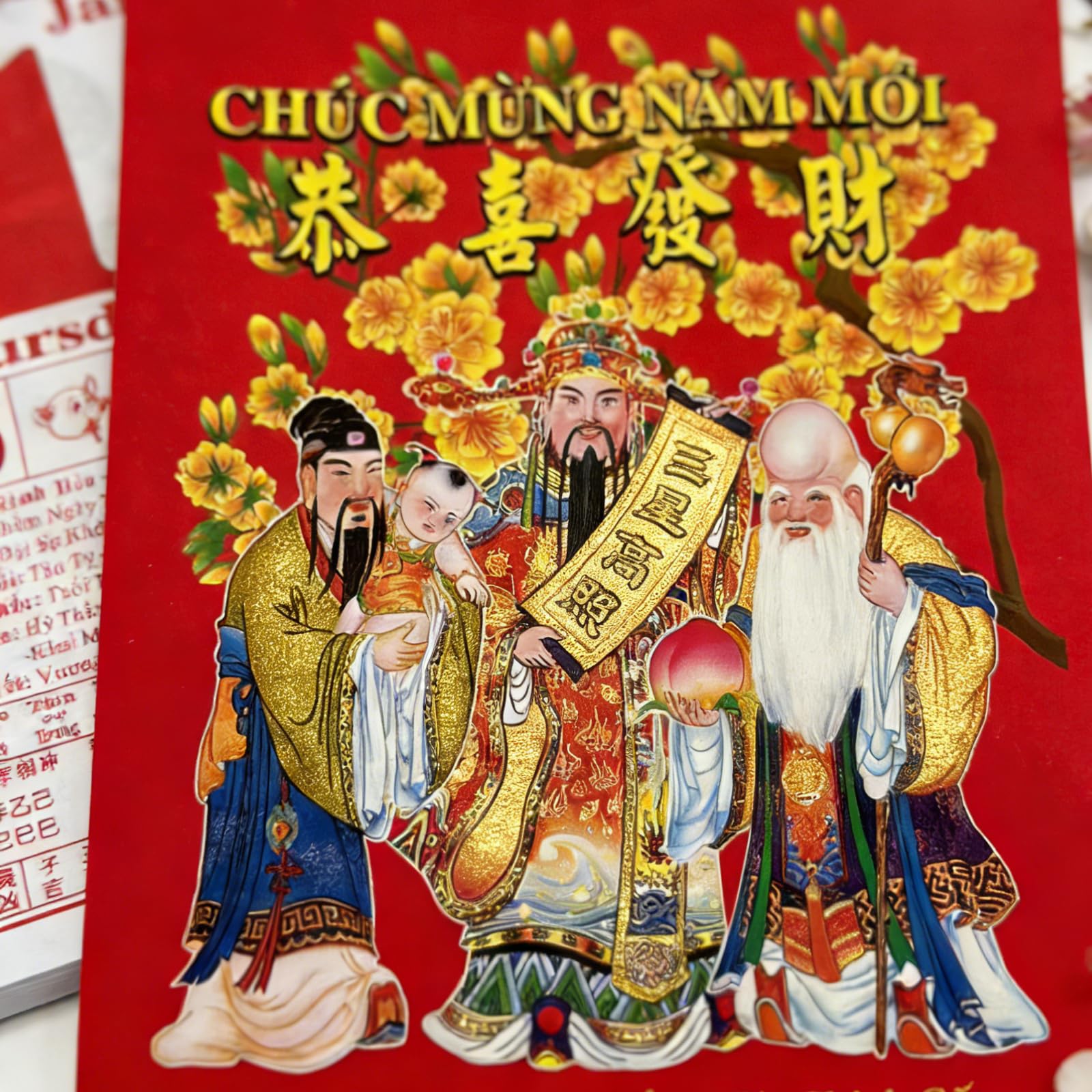Calendario da parete 2026 Anno vietnamita del cavallo con promemoria per le vacanze per pianificare il calendario del capodanno vietnamita