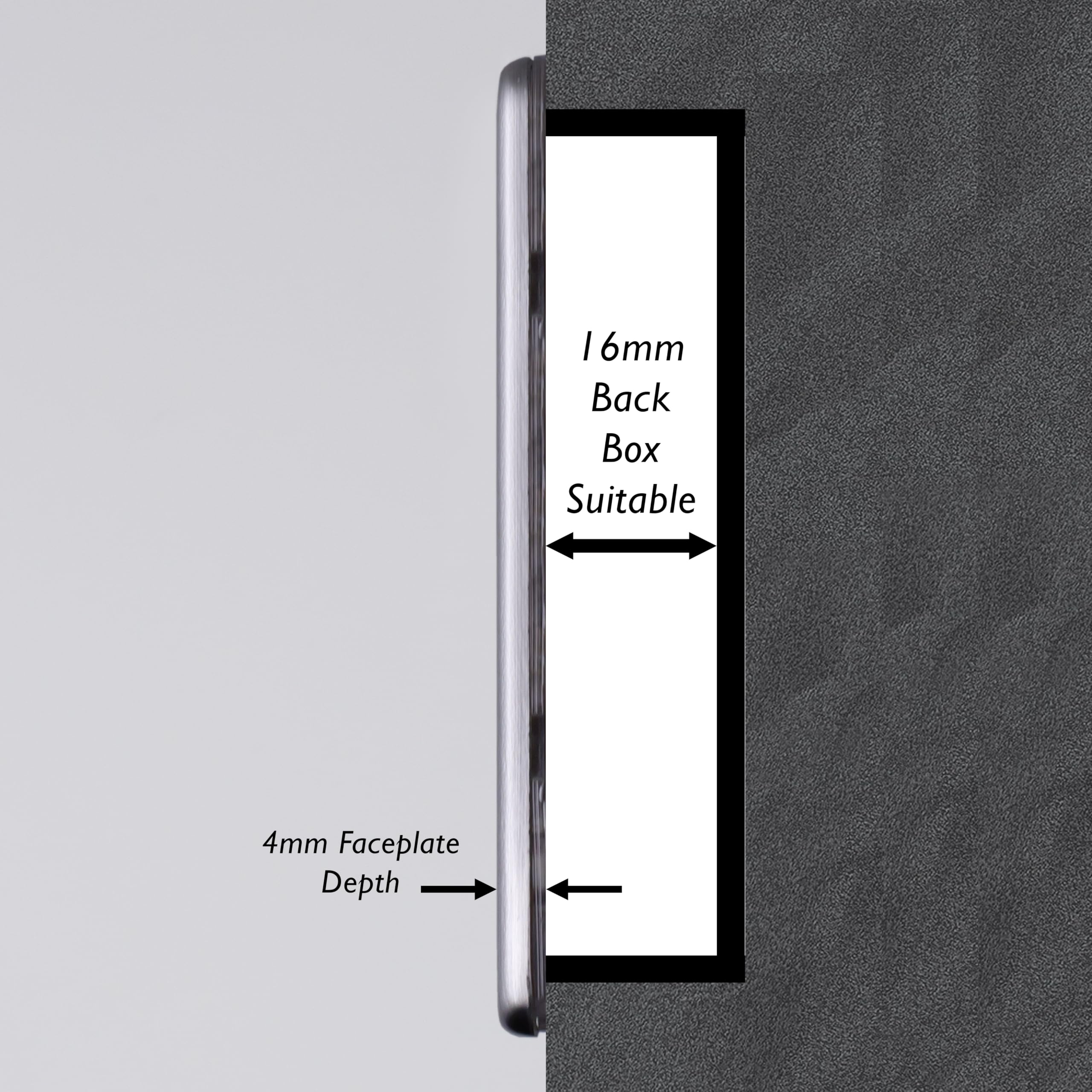 Varilight Single Blank Plate - Screwless Brushed Steel, 86x86x9mm - Image 4
