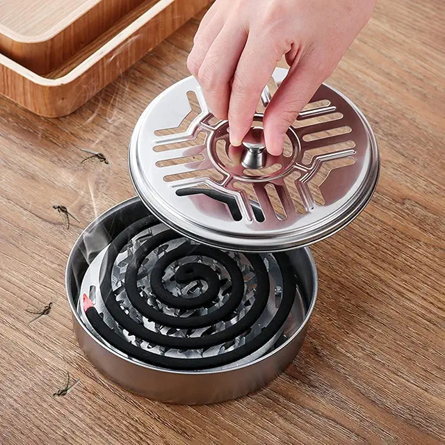 Anti Mosquito Coil Holder - Steel Spiral Box for Mosquito Wash