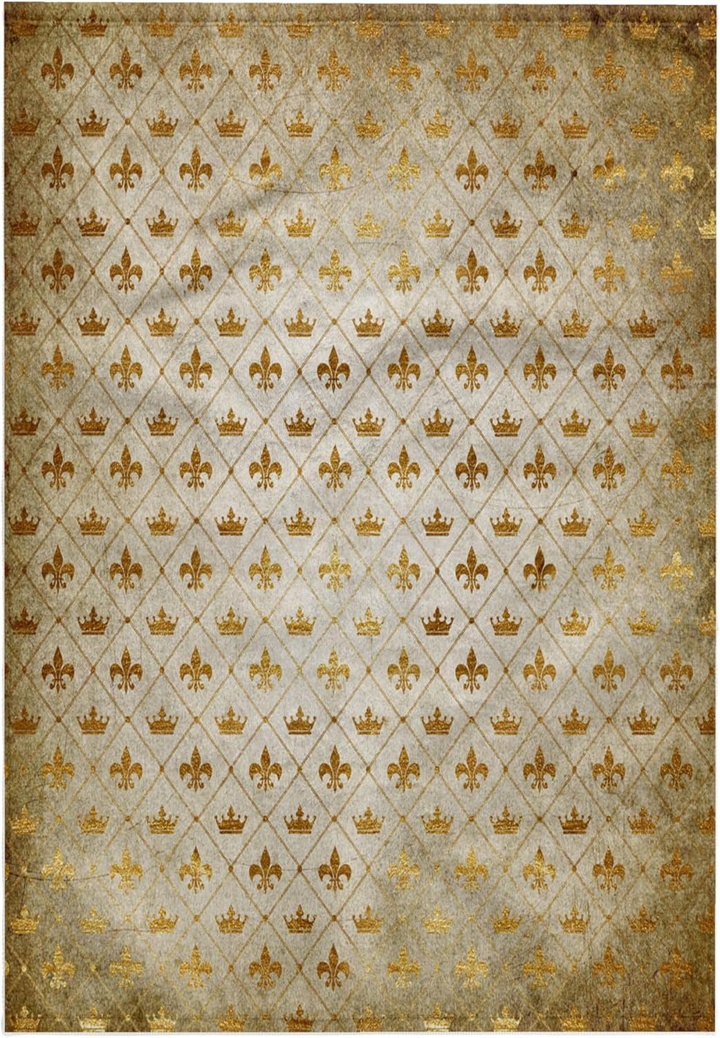 3dRose Glam Faux Gold Crowns and Fleur De Lis in A Triangle Pattern 22x30 Bath Hand Pool Towel