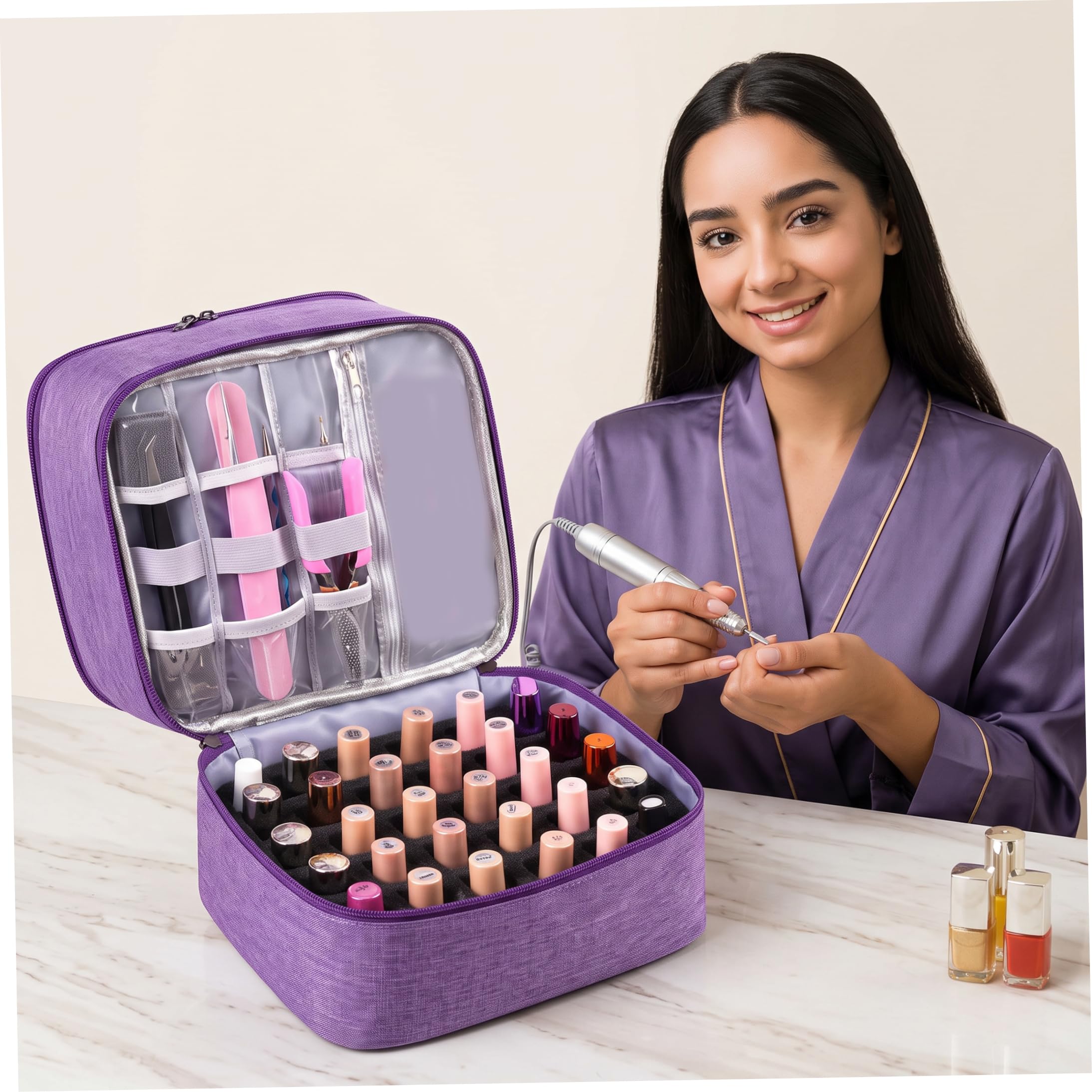 Estuche organizador de esmalte de uñas, almacenamiento de esmalte de uñas