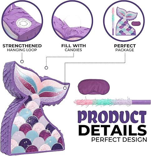 Miniatura 10 de Paquete de piñata de tractor con una venda y murciélago (15.8 x 6.7 x 12 pulgadas), piñata excavadora para niños, para fiestas de cumpleaños,