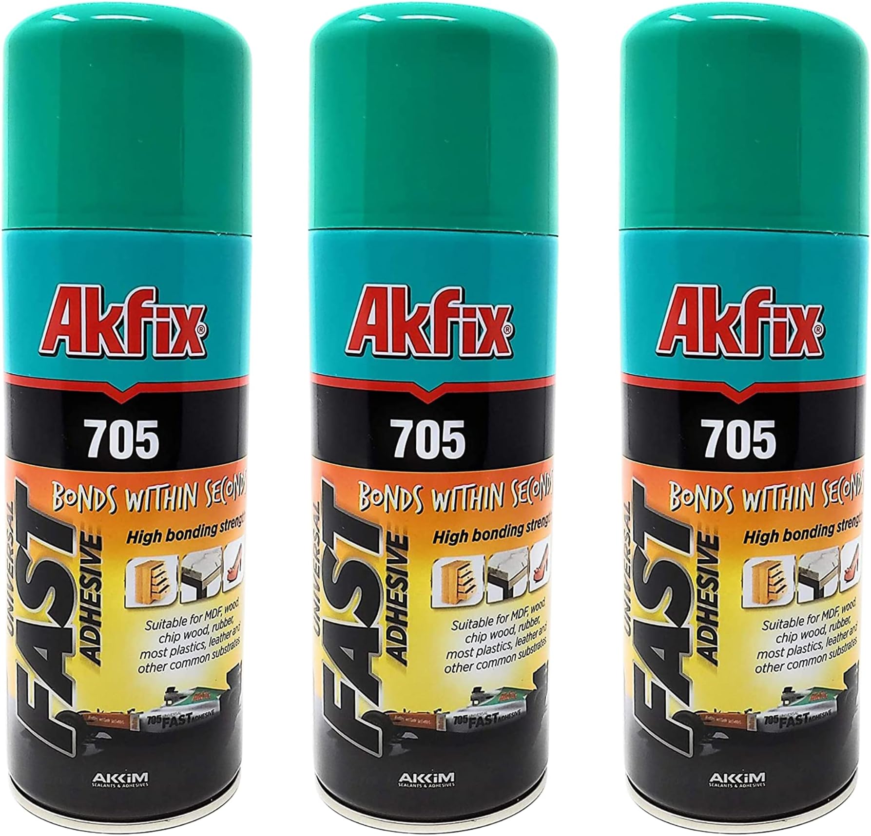 Akfix 705 Spray Adhesive Activator - Cyanoacrylate Super Glue Accelerator Spray for Plastic, Metal, Wood & PVC, CA Glue Activator - Only Activator | 6.76 fl oz 3 Pack