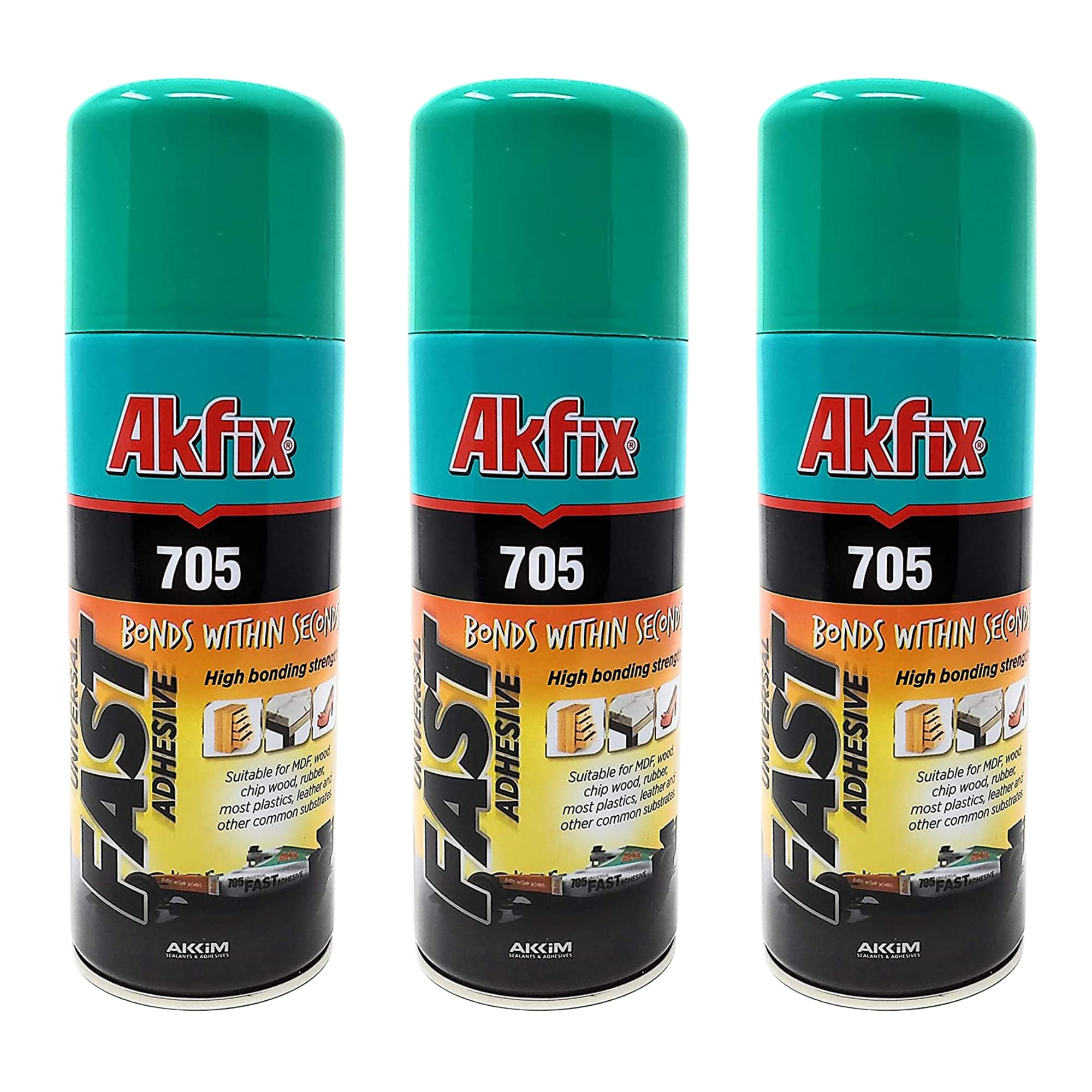 Akfix 705 Spray Adhesive Activator - Cyanoacrylate Super Glue Accelerator Spray for Plastic, Metal, Wood & PVC, CA Glue Activator - Only Activator | 6.76 fl oz 3 Pack