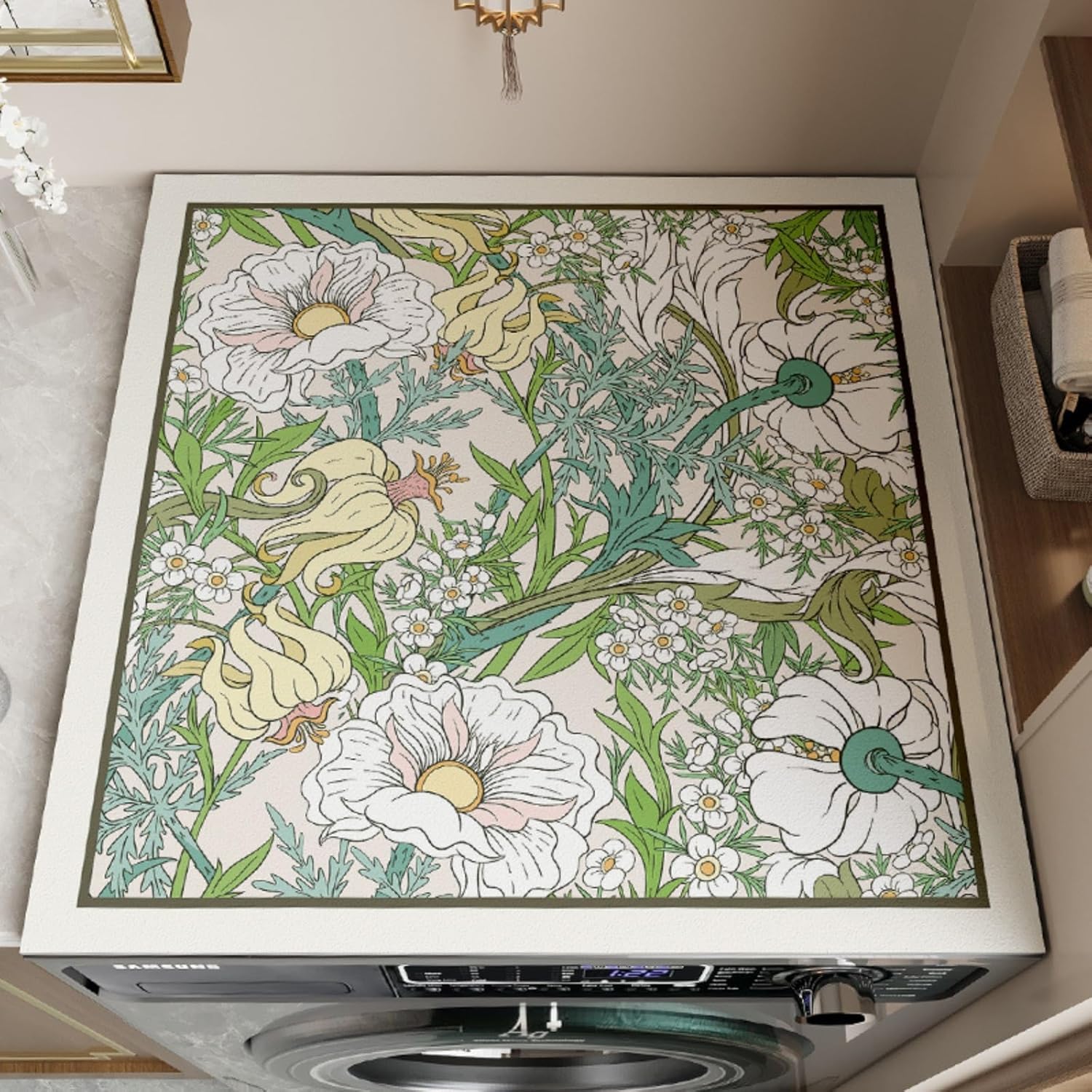 Waschmaschinenauflage 60x60cm,Abdeckung für Waschmaschine,Waschmaschinenabdeckung Universal,Waschmaschinen Auflage Weiche und Zuschneidbare,Waschmaschinenbezug für Waschmaschine,Trockner